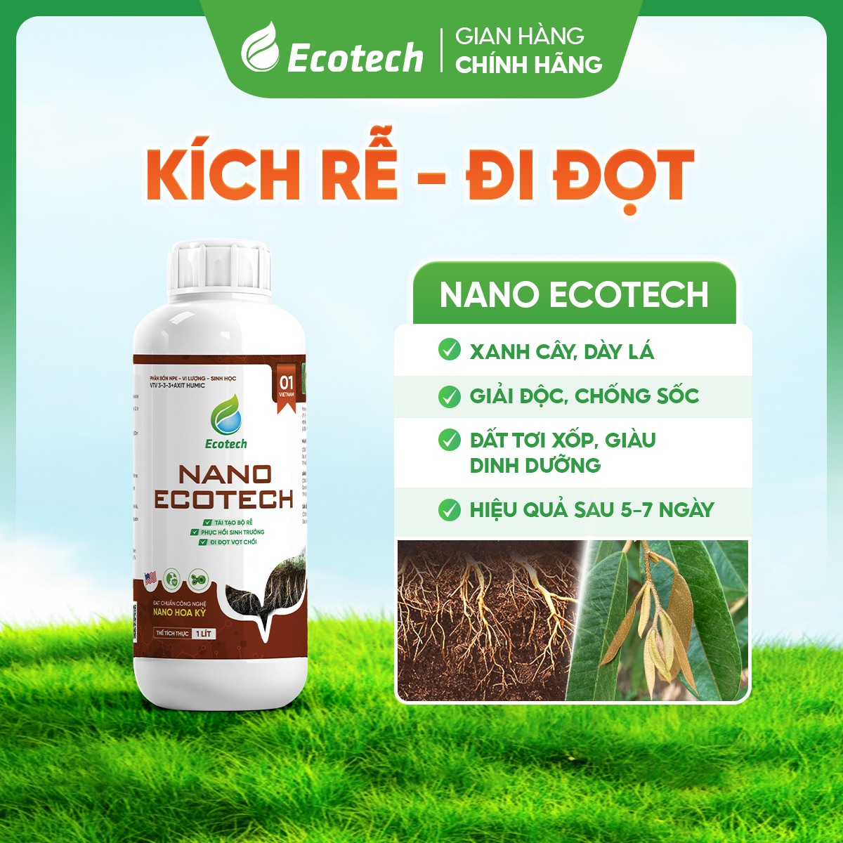 Siêu Kích Rễ, Đi Đọt NANO ECOTECH 1L