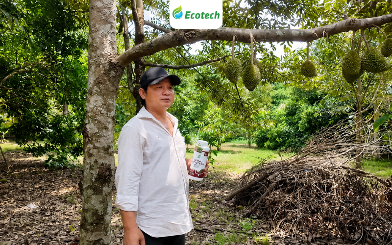 Sau khi sử dụng phân bón Nano Ecotech, anh Hùng hào hứng chia sẻ cho anh em bà con xung quanh